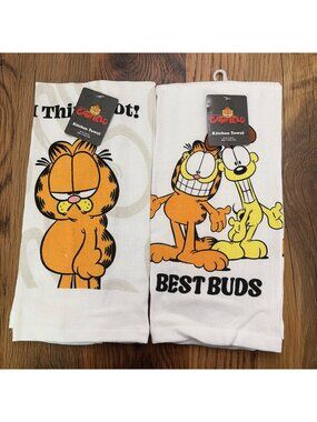 Nickelodeon Garfield Cartoon Kitchen Towel Set NWT 15x25 Inch
